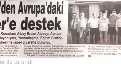 Eskişehir’den Avrupa’daki Türkler’e Destek