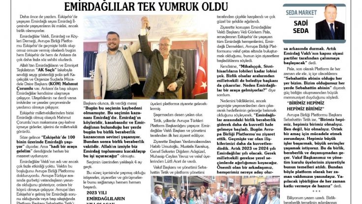 Sonhaber gazetesinin köşe yazarı SADİ SEDA Platform Başkanımız SEBAHATTİN TETİK ile ilgili basın haberleri…