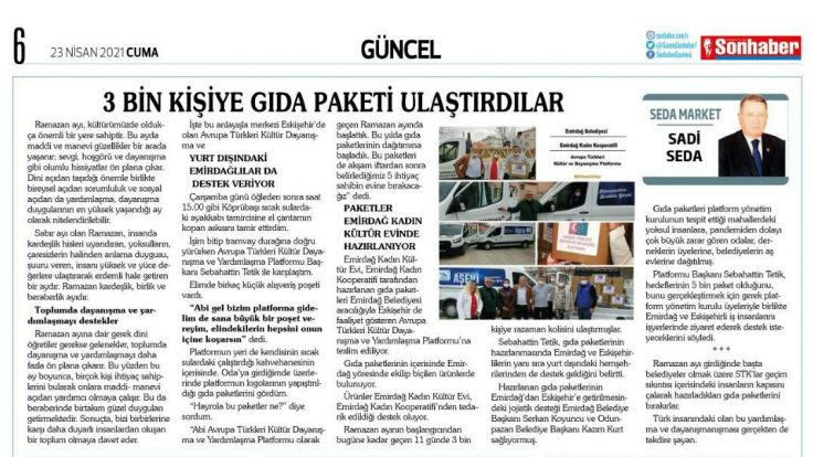 Eskişehir basınının sevilen gazetecilerinden SADİ SEDA ve SONER YÜKSEL bizi onure  ederek kendi köşelerinde yer verdiler..